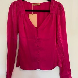Hot pink satin Elle Woods blouse